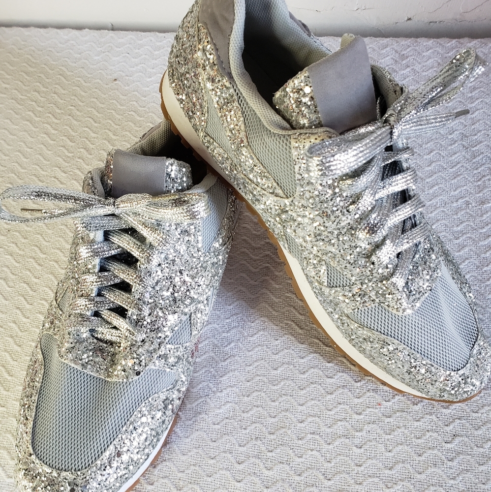 Silver glittered Shoes